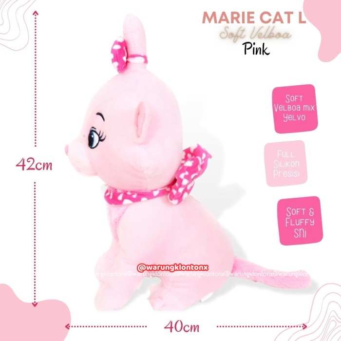 HF74 Boneka Kucing Marie Cat Disney Medium 35cm by Seulgi - Merah Muda