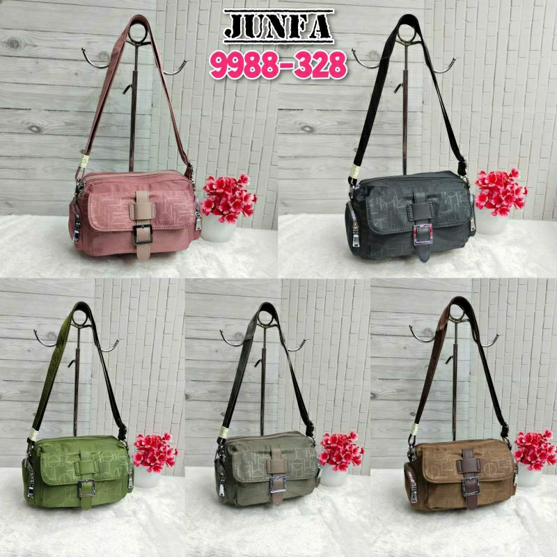 Tas Selempang Wanita Junfa 9988-328. Tas Wanita Tas Junfa Parasut Motif Import