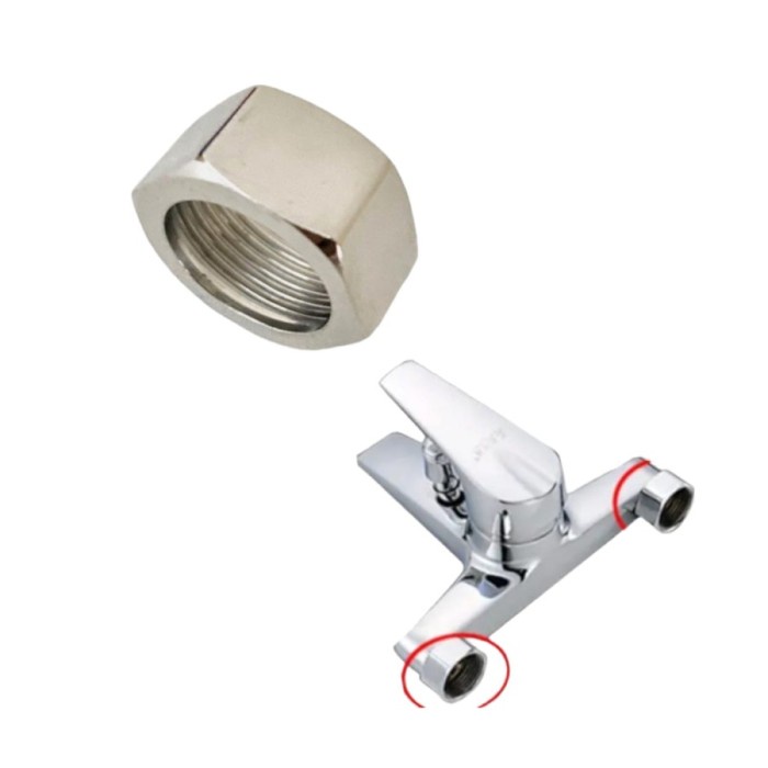 Drat Ring Mur Kran Bathtub 22mm Nepel Mur Panas Dingin Kuningan