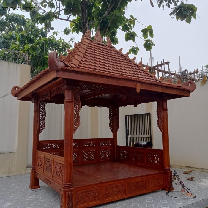 Termurah gazebo ukir kayu jati klasik 2m x 2m Jepara