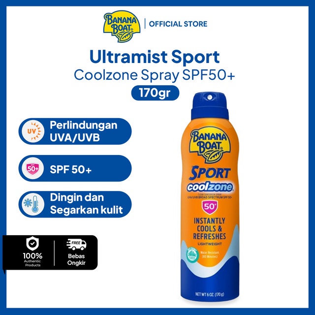 Banana Boat Ultramist Sport Coolzone Sunscreen Spray SPF50+ 170g