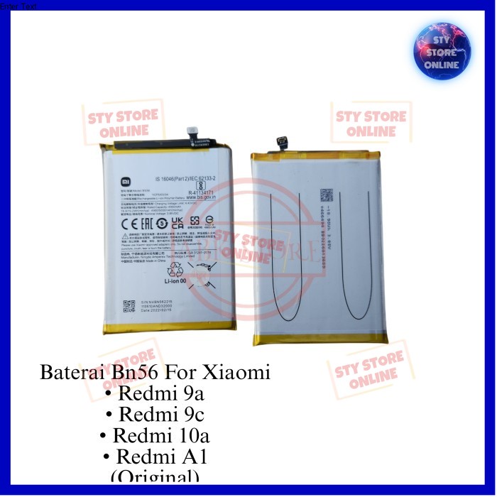 BATERAI BATTEEY BN56 XIAOMI REDMI A1 / REDMI 10A / REDMI 9A / REDMI 9C