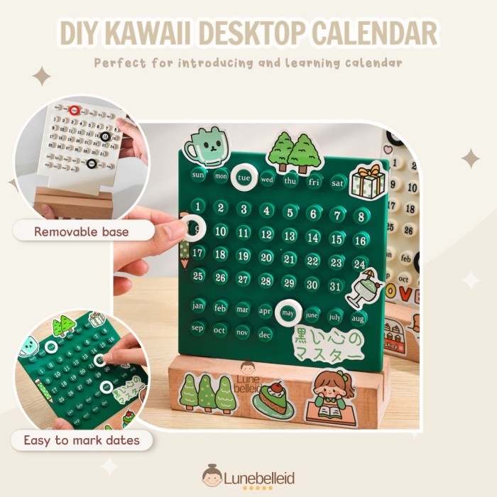 

DIY Kawaii Desktop Calendar / Kalender Meja Belajar - Biru Tua