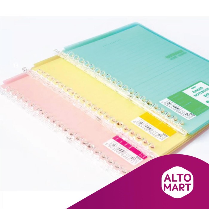 

360 Loose Leaf Ring Binder Notebook A5 B5 Lipat DIY Minimalis Derajat - A5, YELLOW