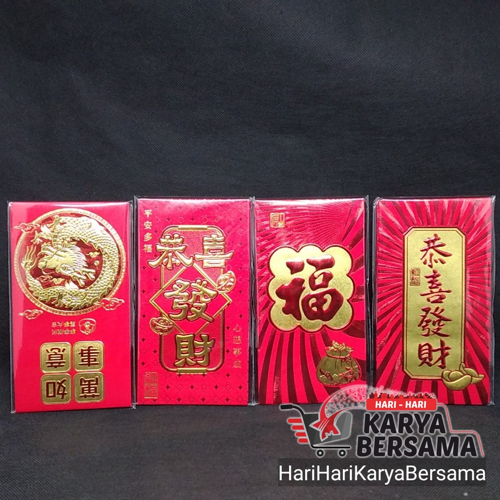 

KERTAS ANGPAO MERAH TULISAN GOLD IMLEK FANCY MOTIF RANDOM ISI 6'S