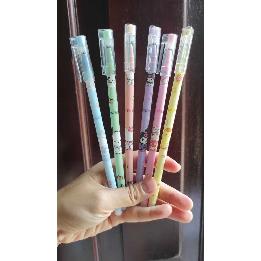 

PROMO PULPEN PENGHAPUS TINTA HITAM SANRIO | Pulpen Bisa Hapus Erasable Ballpoint Pen dengan Penghapus Karakter Motif