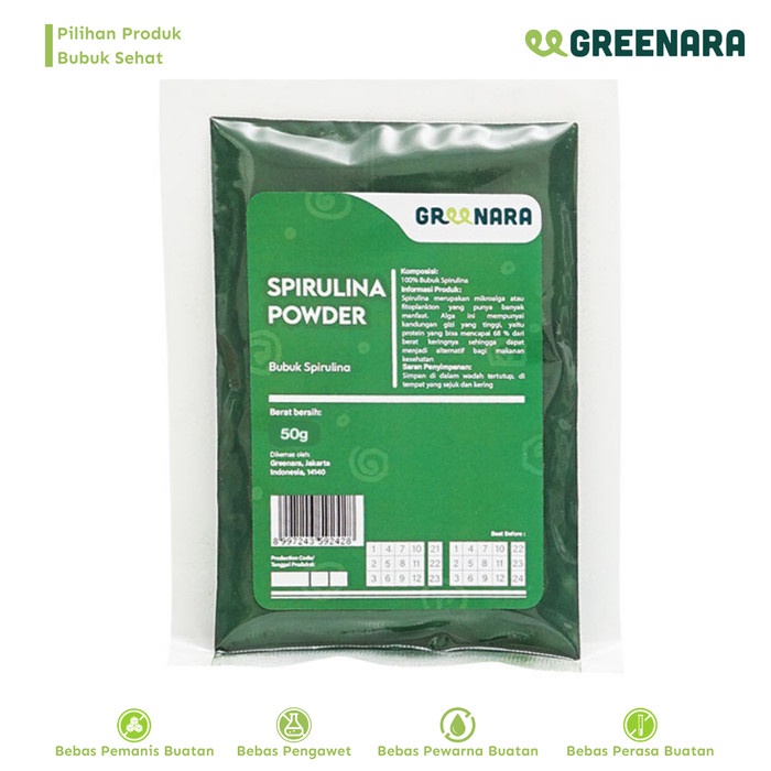 

[KUALITAS TERBAIK] Spirulina Powder 50gr / Bubuk Spirulina Termuarah