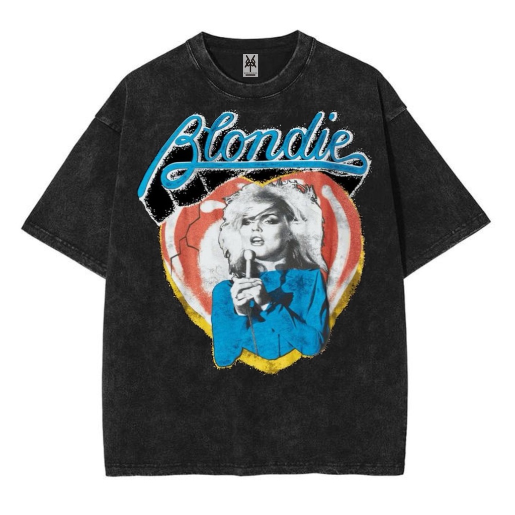 Kaos oversize blondie art washed washing vintage tee