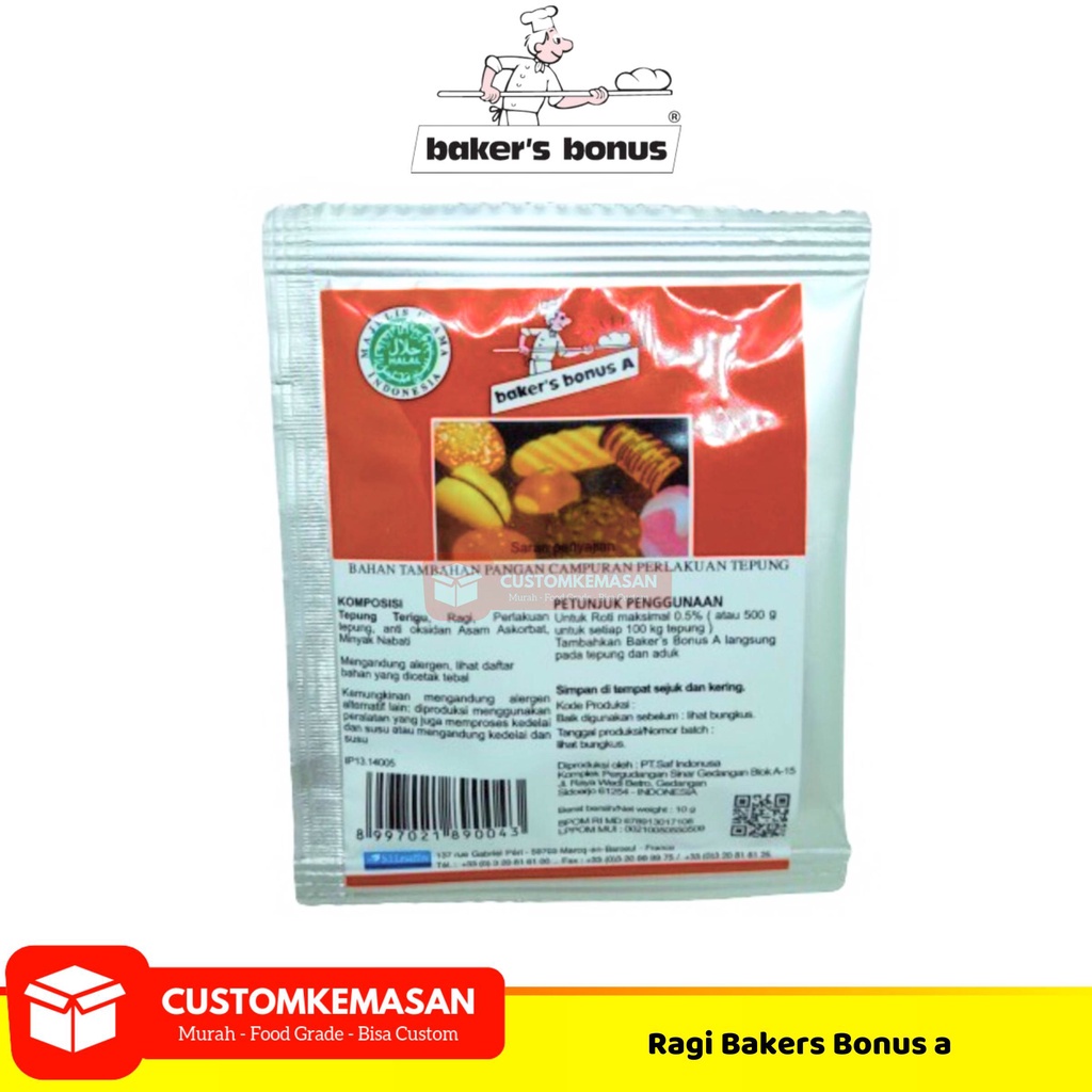 Bread Improver Baker Bonus A Sachet / Baker Bonus A Sachet / Pelembut Roti Bread Improver / Bread Im