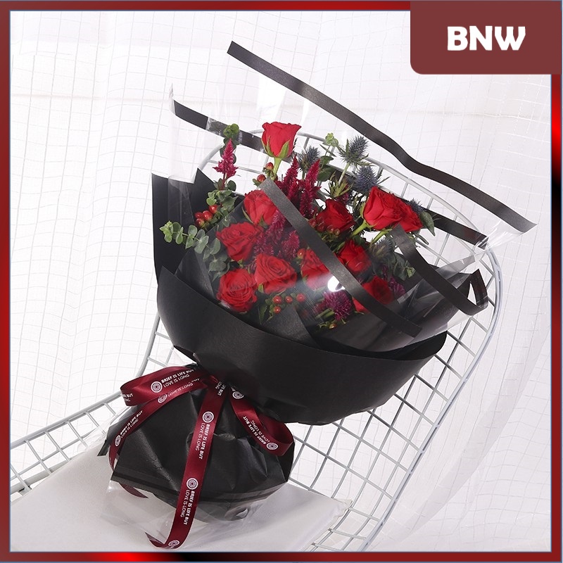 

BNW - (5 LEMBAR) - FL30 OPLIS Kertas Bunga Paper Buket Motif Frame List OPP Transparan Florist Cellophane - GROSIR