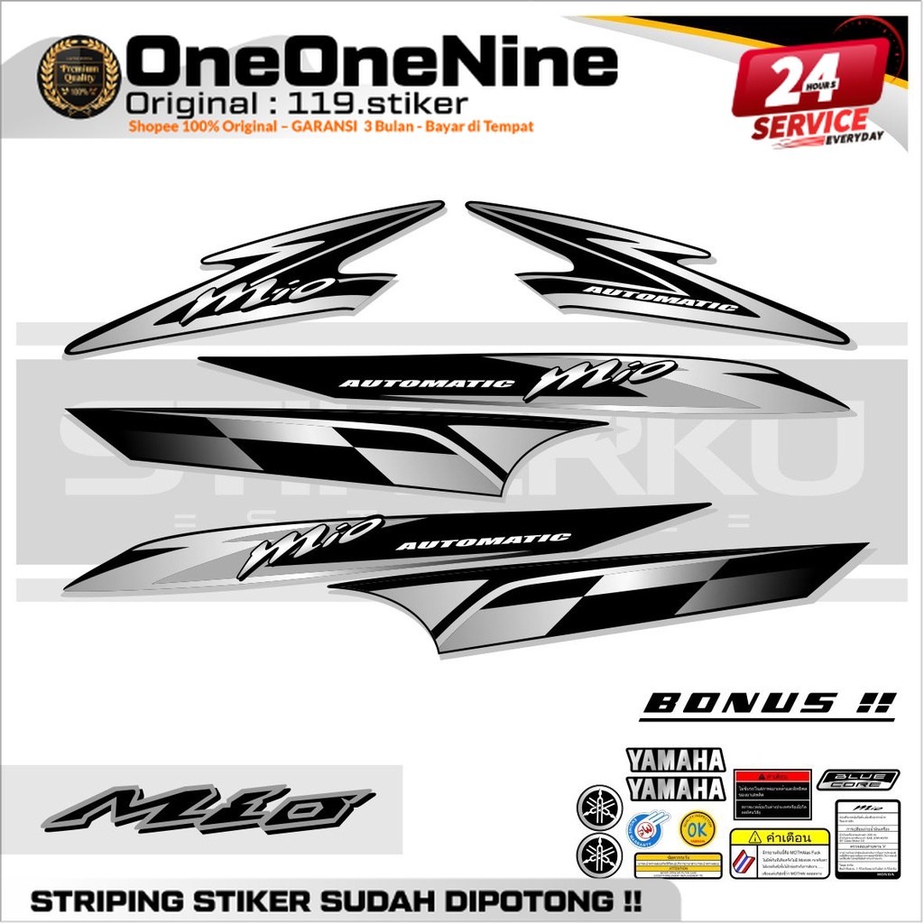 STRIPING MIO BENDERA DASAR HITAM / STIKER MIO LAMA PHILIPINA / STICKER MIO LAMA FLAG / SETIKER MIO L