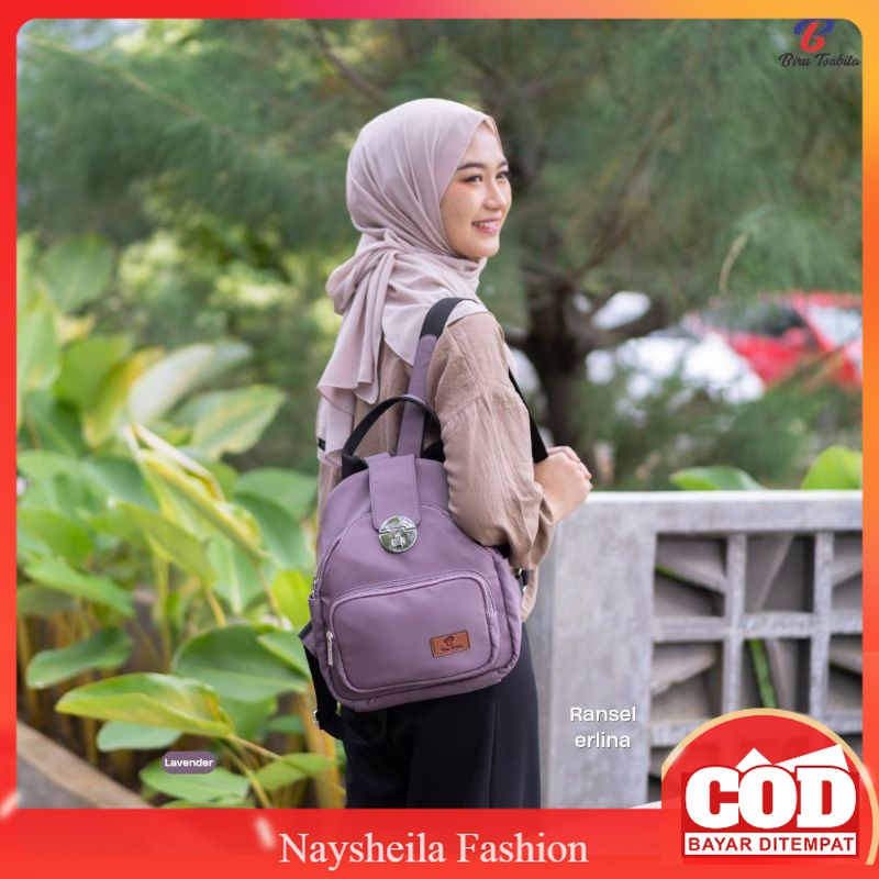 Tas Ransel Erlina by BiruTsabita Bag Terbaru Kekinian Bahan Chocoly Waterproff