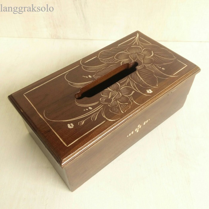 

Kotak Tisu / Tempat Tisu / Box Tissue Kayu Jati Ukir Cukit murah