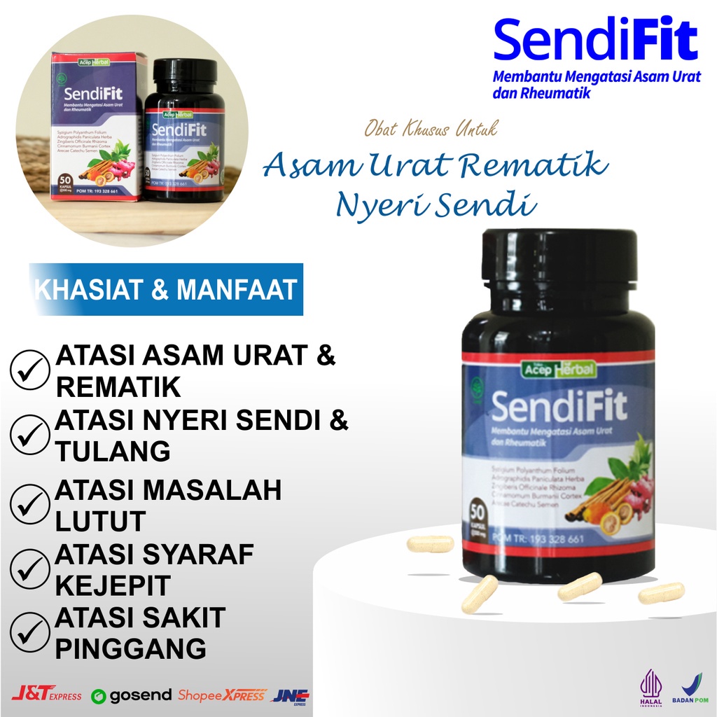 SendiFit Acep Herbal Obat Khusus Untuk Asam Urat Rematik Nyeri Sendi Dan Tulang Aman Sudah BPOM