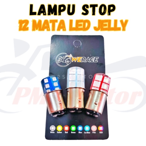 Lampu Dop Stop LED 12 Mata Belakang Putih Universal Vario Beat PCX Scoopy Nmax Mio Supra Vixion Fino