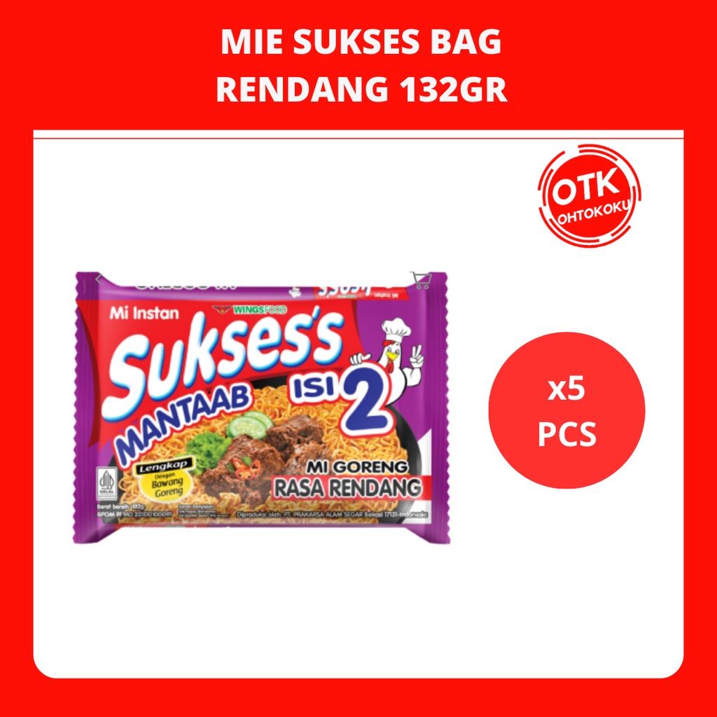 

SUKSES Mie Instan Goreng Rendang 132g x 5pcs