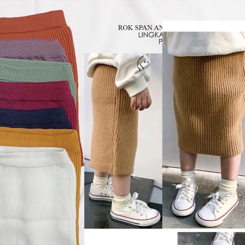 Rok anak rajut span/ Rok Rajut Stretch Anak / Rok Rajut Anak yang Lucu