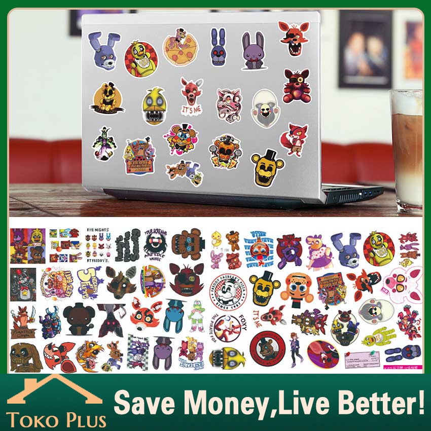 

100 Pcs Stiker Stiker Desain Anime Five Nights at Freddy's Series | FNaF Hologram Sticker Pack | Five Nights at Freddy's Sticker