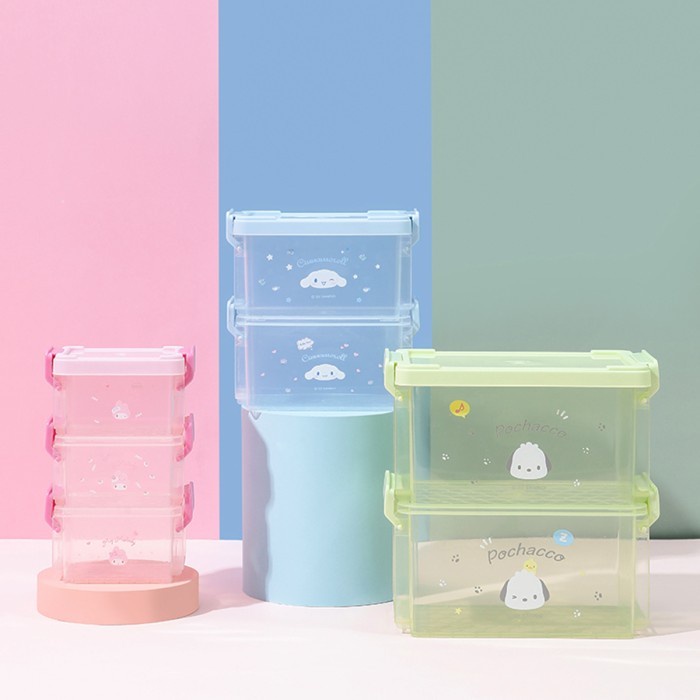 Miniso My Melody Sanrio Storage Box  Storage Box Kotak Penyimpanan - My Melody3layer
