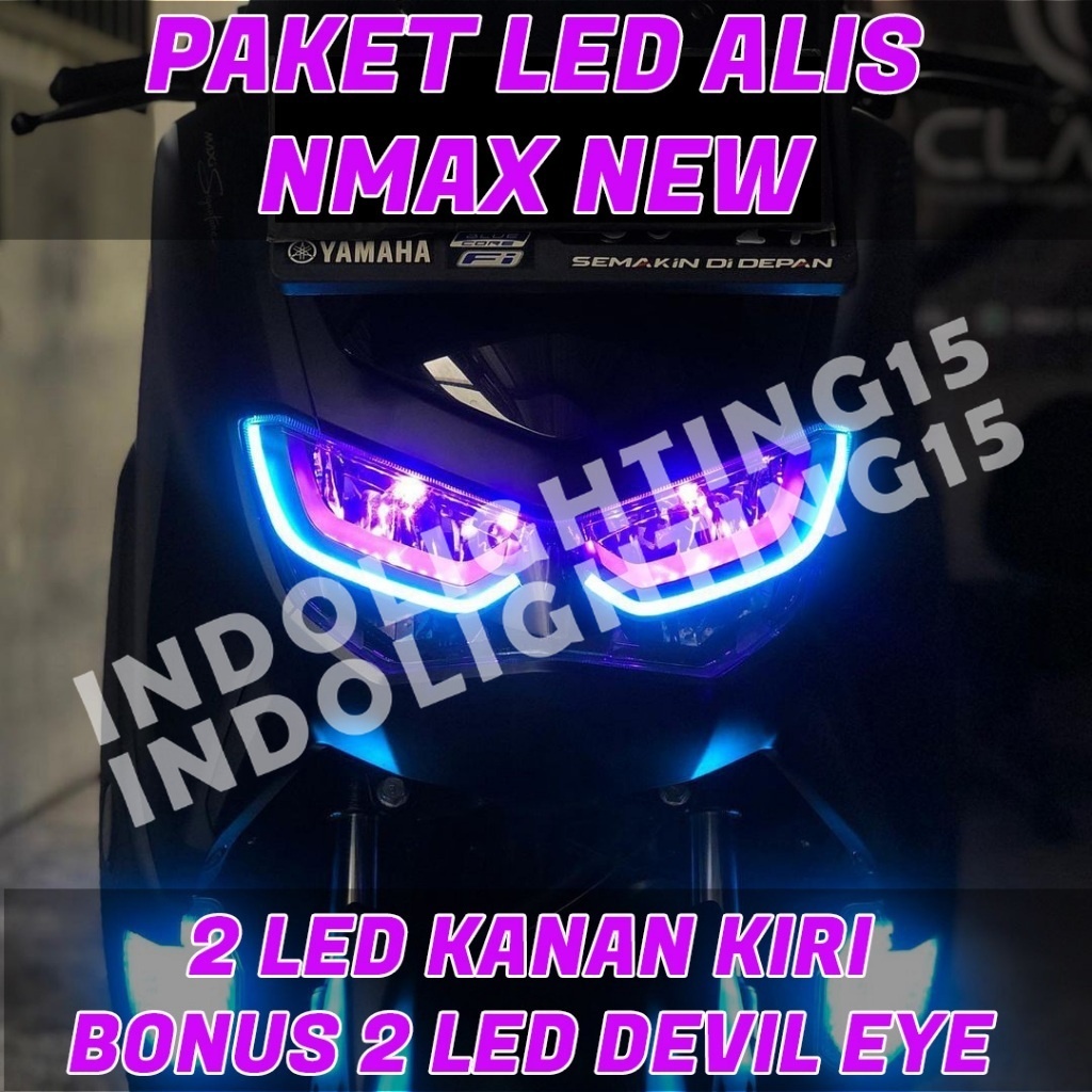 LAMPU ALIS DRL NMAX NEW BONUS DEMON EYE NON BINTIK LAMPU DEPAN ALIS HEADLAMP LAMPU VARIASI NMAX NEW