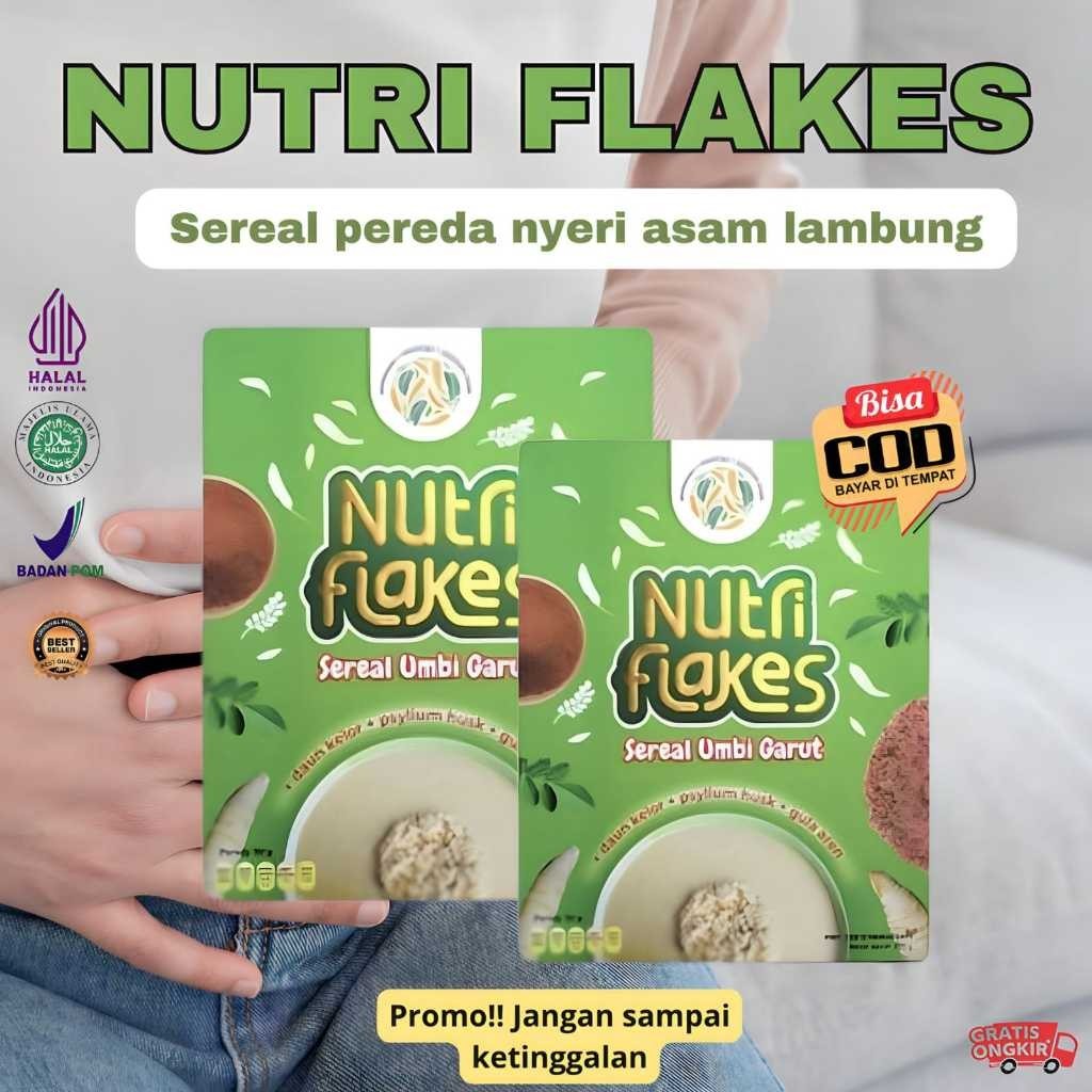

NUTRIFLAKES Sereal Umbi garut Asam Lambung Ampuh Mengatasi Asam lambung original bpom