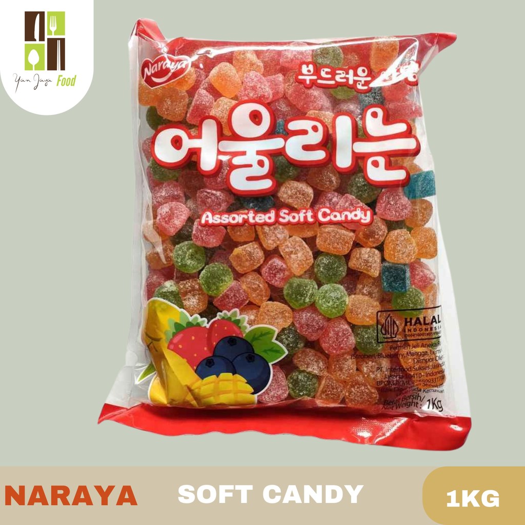 

Naraya Soft Candy Assorted Permen Jelly Lunak Aneka Rasa Buah Kemasan 1 Kg