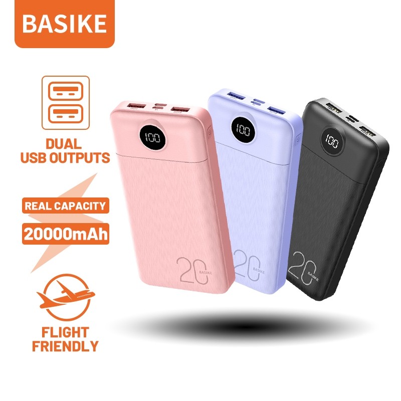 PROMO BASIKE Powerbank 20000 mah 10000 mAh Power Bank Fast Charging Murah Mini LCD Garansi Resmi 1 T