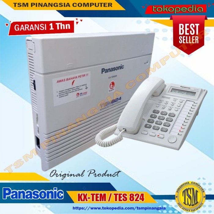 Pabx Panasonic KX-TEM824 / KX-TES 824 + Panasonic KX-T7730 Kapasitas 6 Line 16 Extension Barang Baru