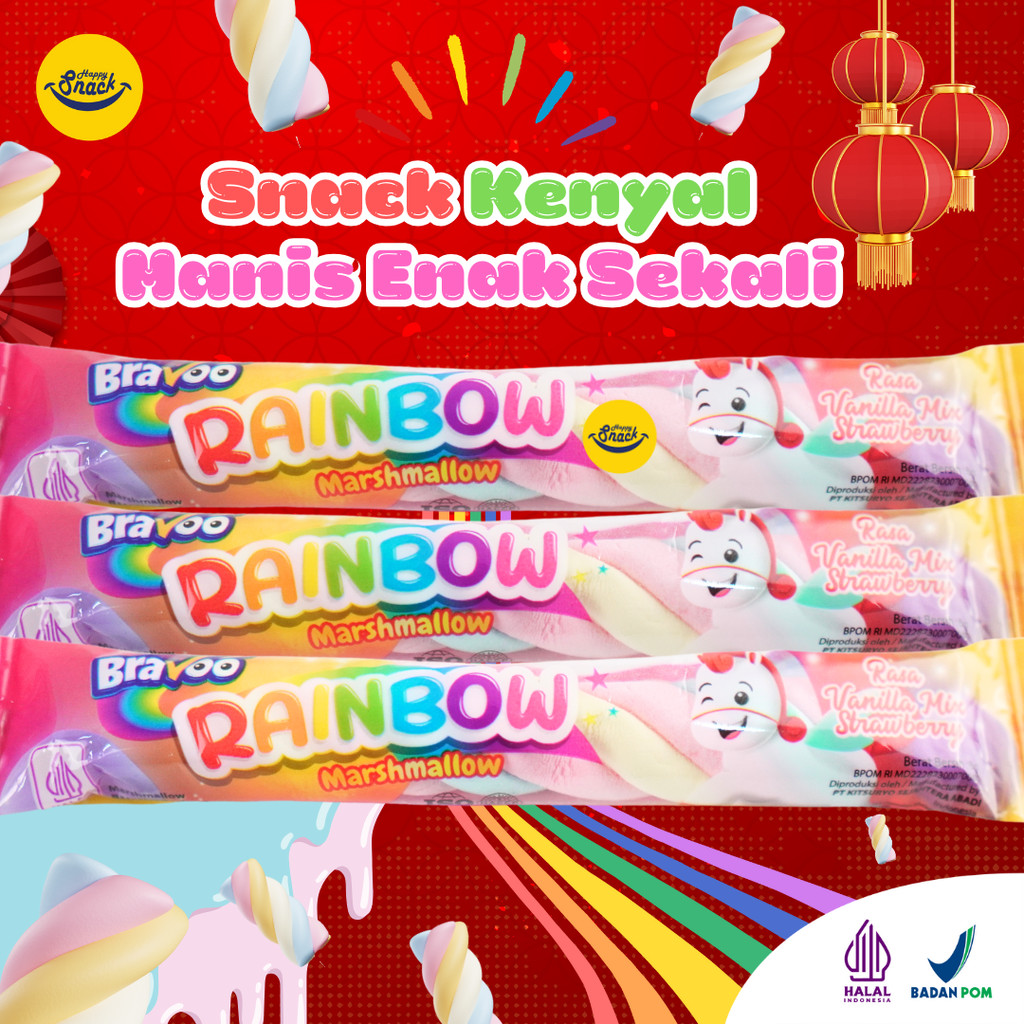 

20 PCS MARSHMALLOW RAINBOW Aneka Rasa Buah-Buahan Warna Warni