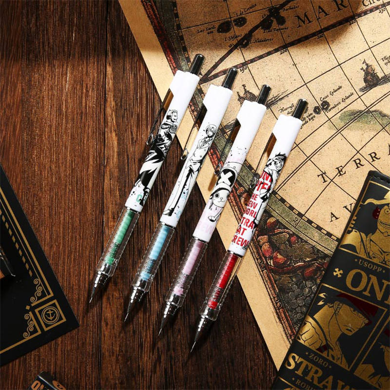 

One Piece Mechanical Pencil Anime Cartoon Student School Office Writing Tools Drawing Sketch 0.5mm Stationery Comes With Rubber