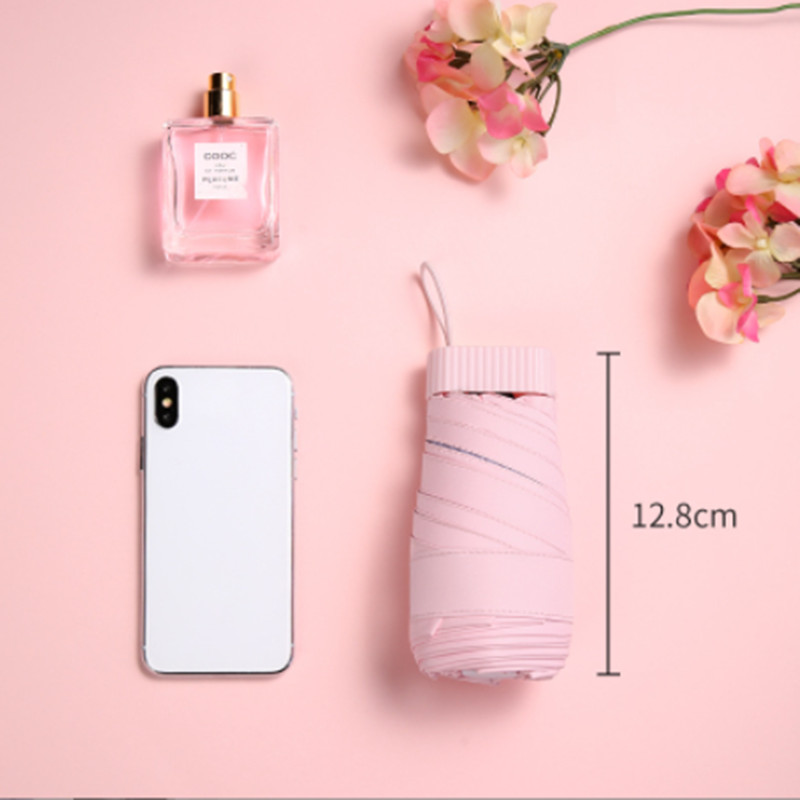 Six fold umbrella ultra light Mini convenient card Flat Umbrella vinyl UV protection sun umbrella