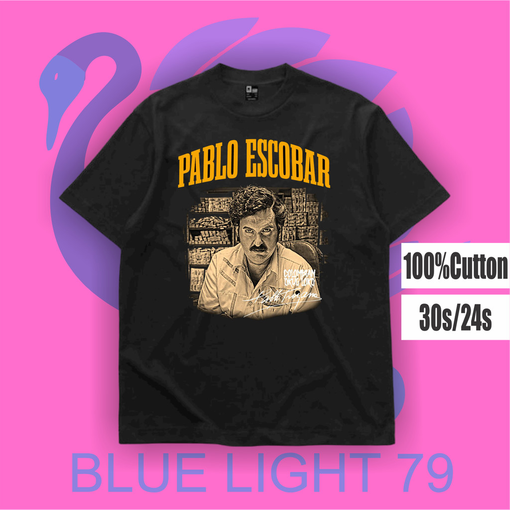 KAOS PABLO ESCOBAR - TSHIRT OVERSIZE PABLO ESCOBAR TANDA TANGAN - LEGEND CRIMINAL GOLD - BAJU HITAM 