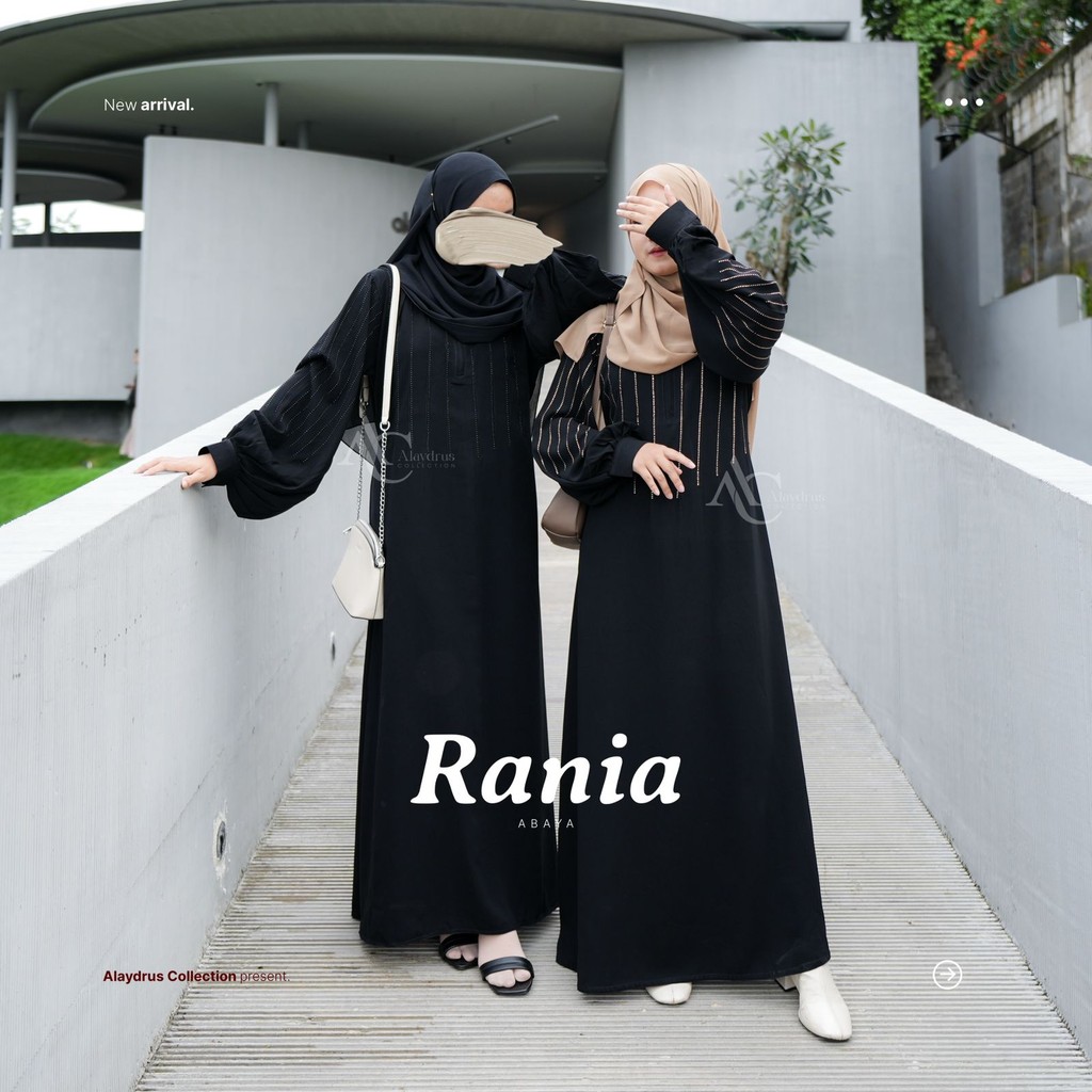 Alaydrus Collection Abaya Hitam Turkey Rania Gamis Syari Muslimah Bahan Jetblack