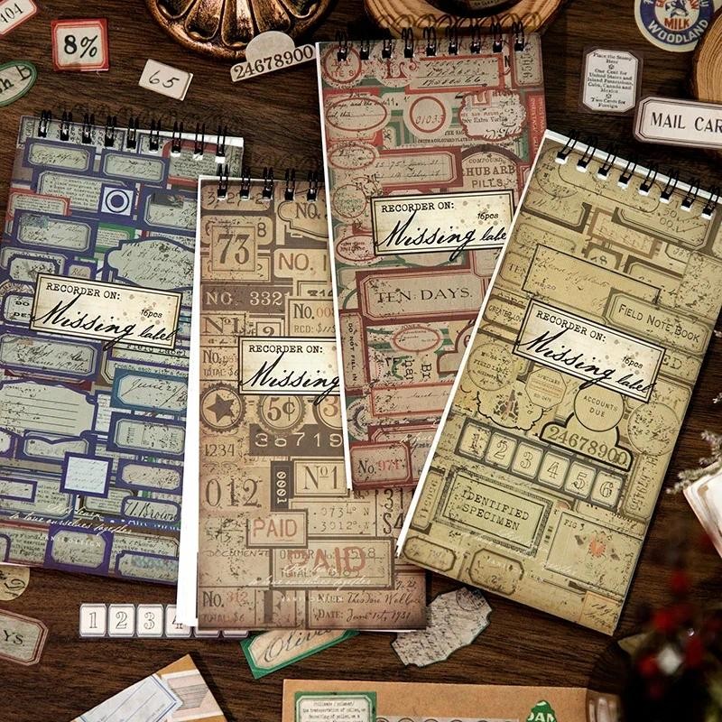 

NEDIE 260pcs/book Vintage Label Stickers DIY Scrapbooking Decor Junk Journal Collage Stationery School Supplies Memo Stickers