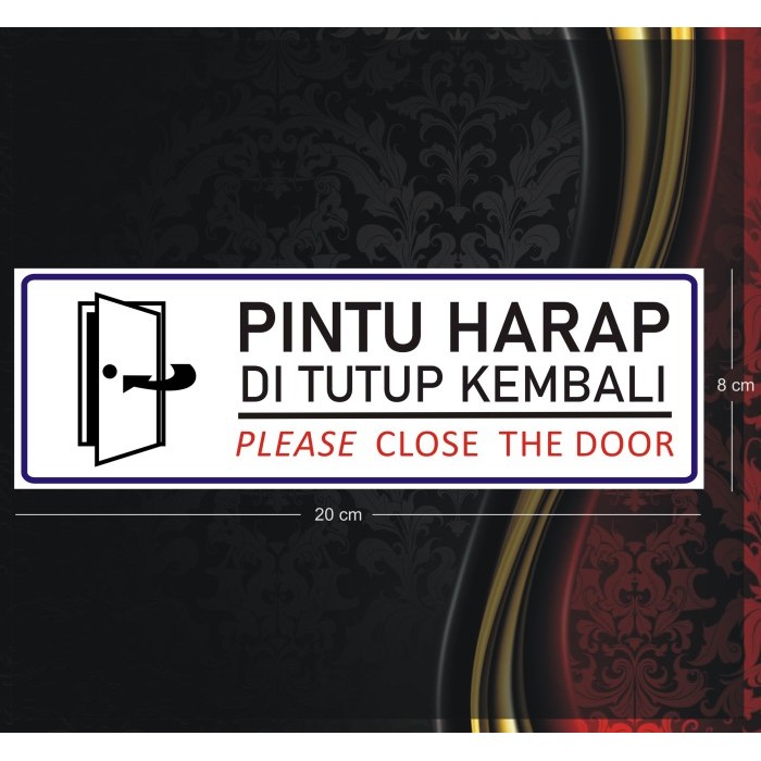 

Sticker Pintu Ditutup Kembali 20 x 8cm