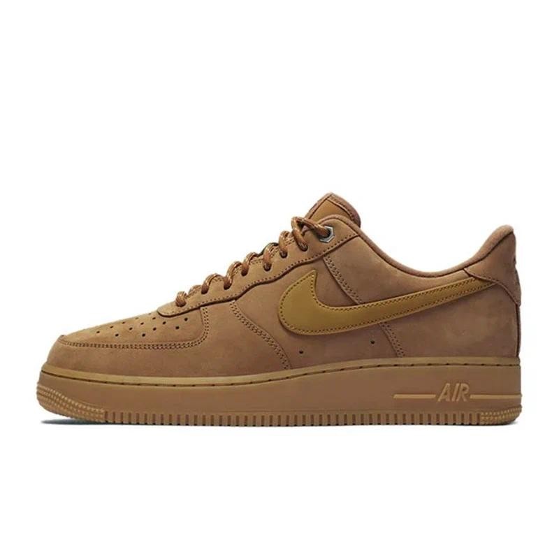 Nike Air Force 1 Low Flax Wheat CJ9179-200 Original Anti-slip Low Top Thick Bottom Men's and Women's