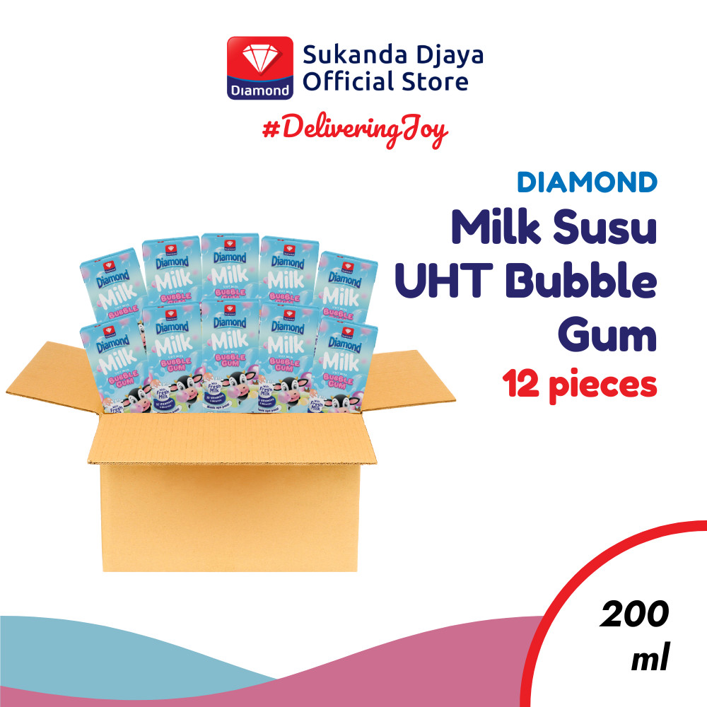 

Diamond Milk Susu UHT Bubble Gum 200 ML [Isi 12 Pcs]