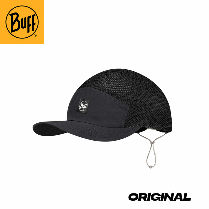 Topi Buff Original - 5 Panel Air Cap Saret Black