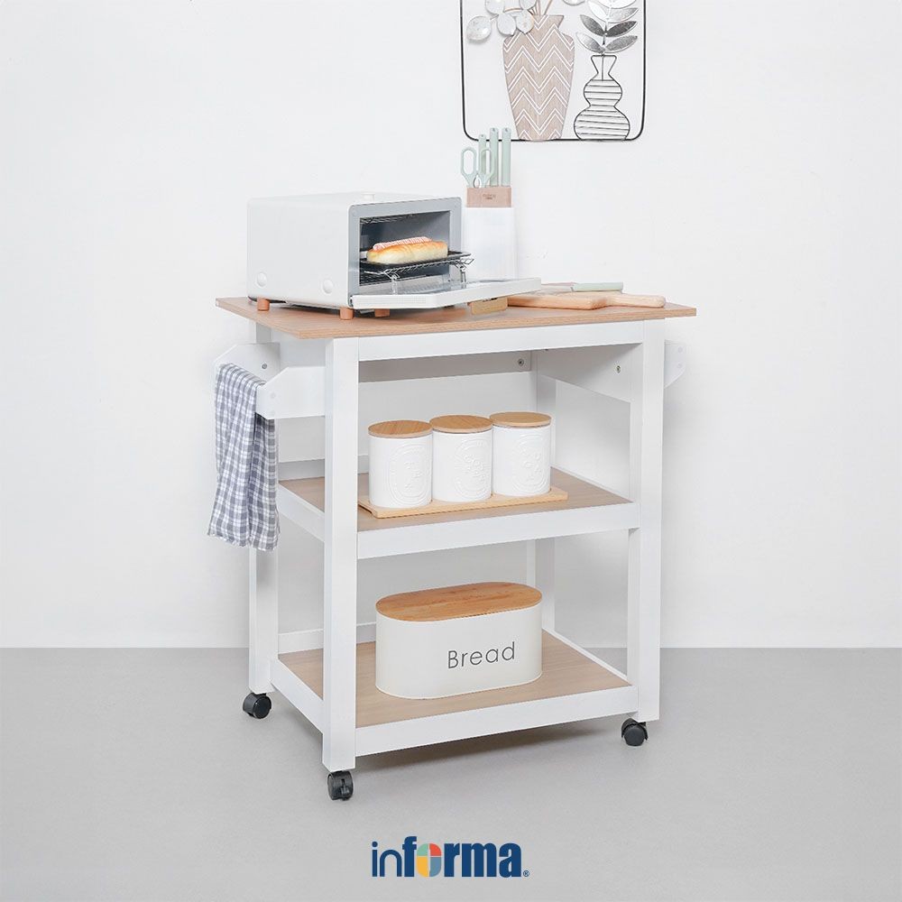 Informa Galata Rak Troli Dapur Tempat Penyimpanan Multifungsi Dengan Roda Storage Trolley Wheels Rac