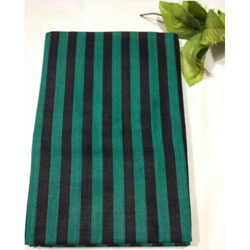 LURIK Kain Lurik Hitam blok Hijau besar