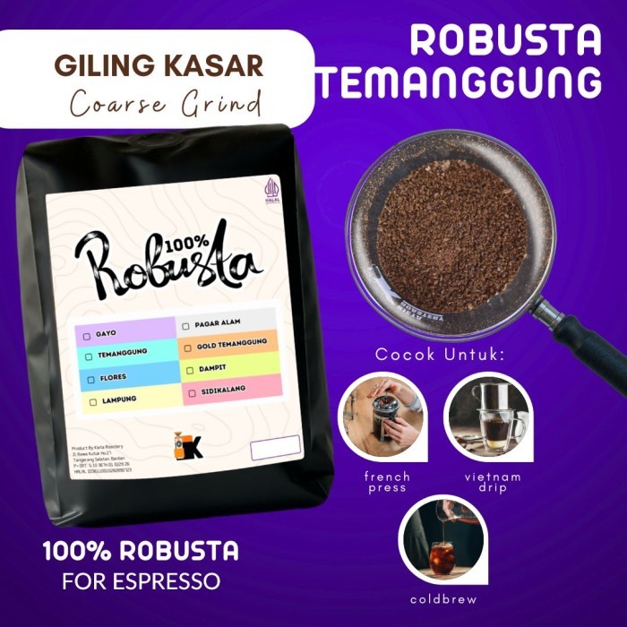 

[PROMO] Kopi Fine Robusta Temanggung by Kieta Coffee 1kg - Giling Kasar, 500G