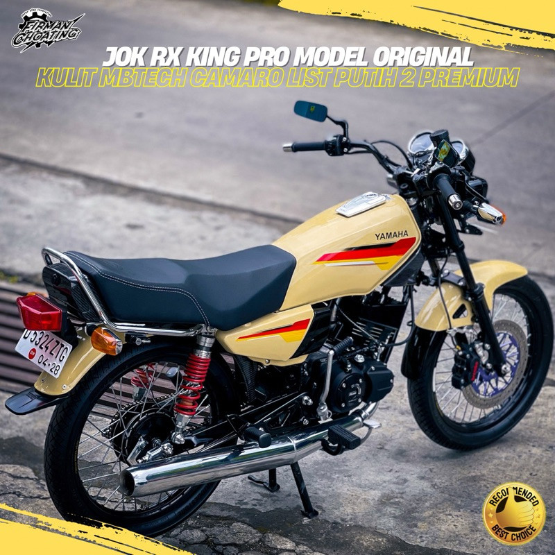 JOK RX KING PRO MODEL ORIGINAL KULIT MBTECH CAMARO LIST 2 PUTIH PREMIUM