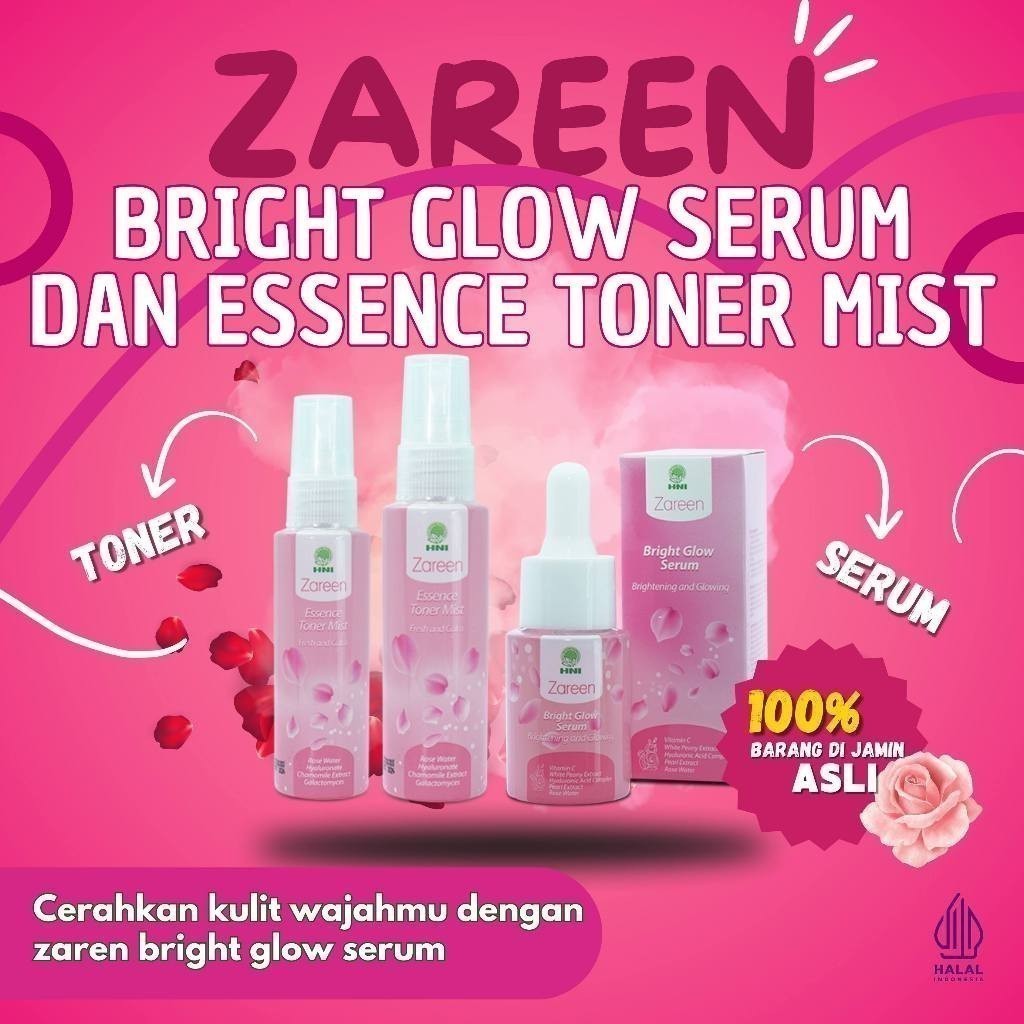 

TERMURAH TERMURAH ZAREEN ESSENCE TONER MIST & ZAREEN BRIGHT GLOW SERUM - Toner wajah HNI HPAI KH-azc0