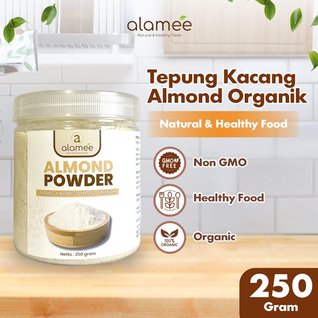 

ALAMEE Tepung Almond PREMIUM Bubuk Almond Powder Almond Flour Tanpa Campuran Gluten FREE 250gr