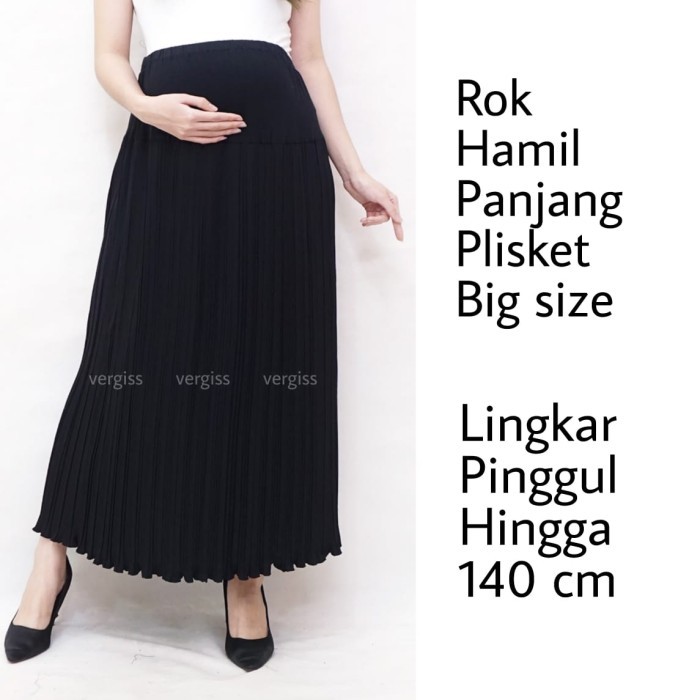 *TERLARIS* Rok Hamil Plisket Jumbo  Abu tua COD