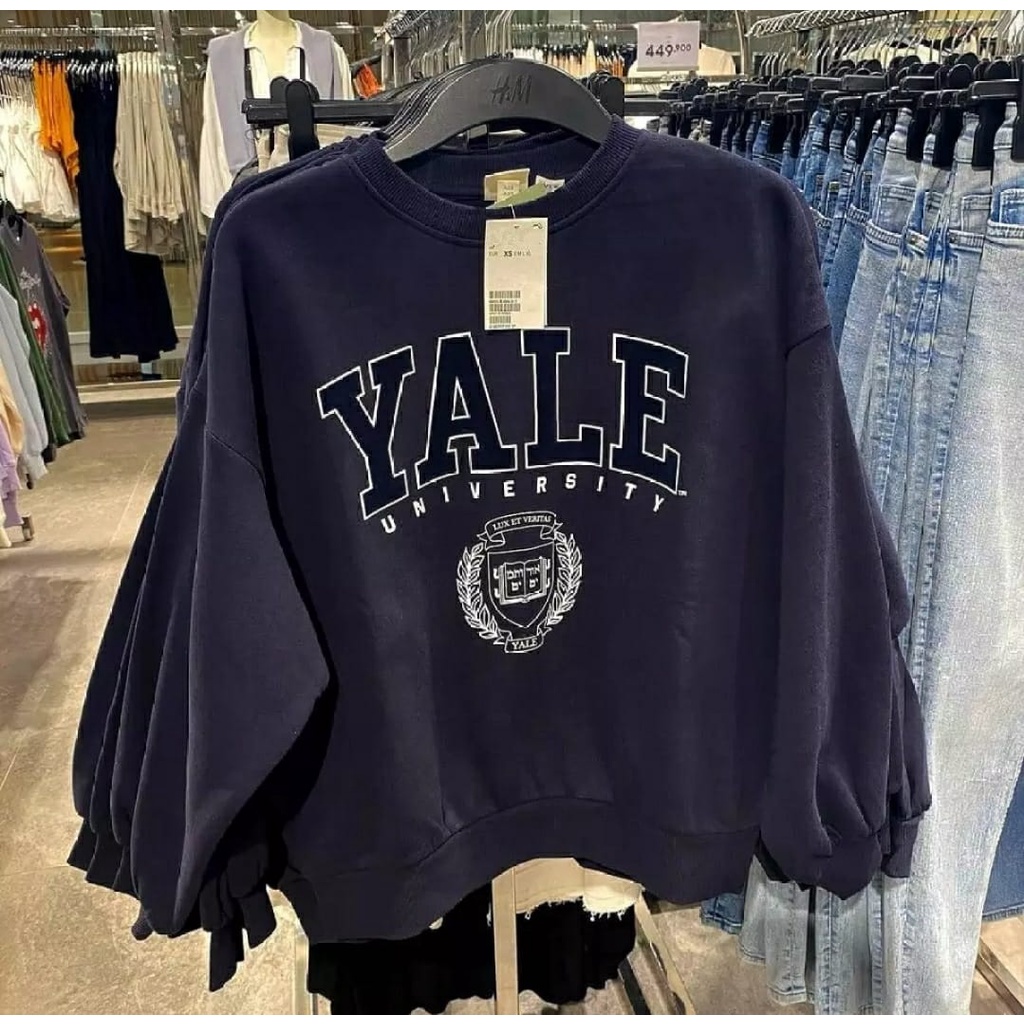 BAJU LENGAN PANJANG PRIA WANITA KAOS COWOK CEWEK DEWASA FASHION YALE UNIVERSITY SWEATER KEREN KEKINI