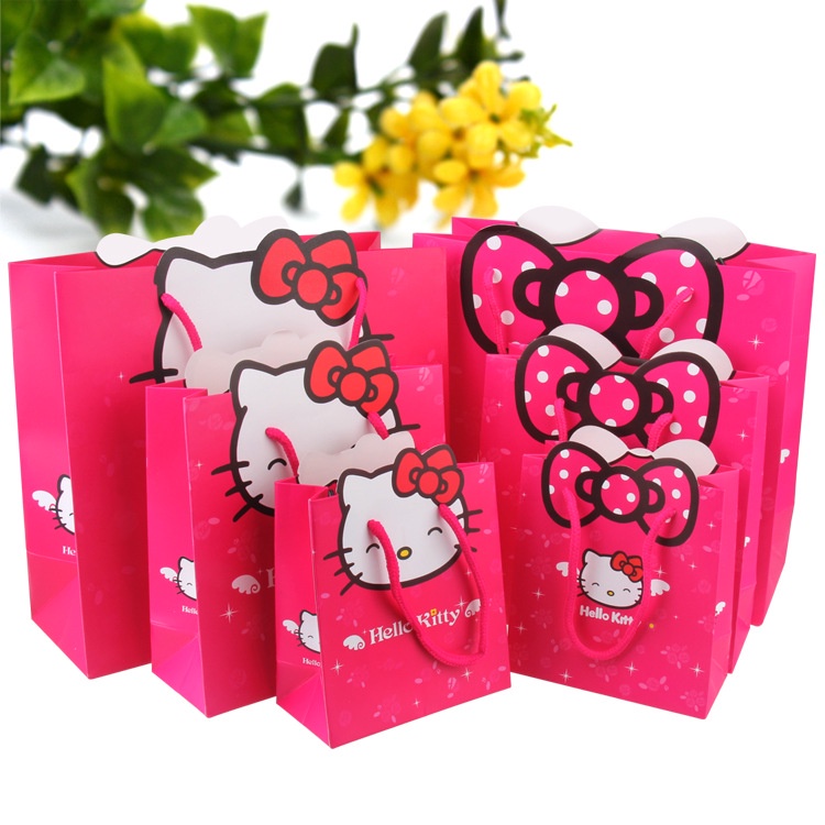 

Paper bag Premium Tas Kado Hello Kitty Lavender Goodie Bag Lucu Amya Dharma