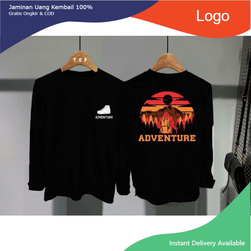 Kaos murah baju distro tshirt pria wanita kaos LENGAN PANJANG MOTIF ADVENTURE