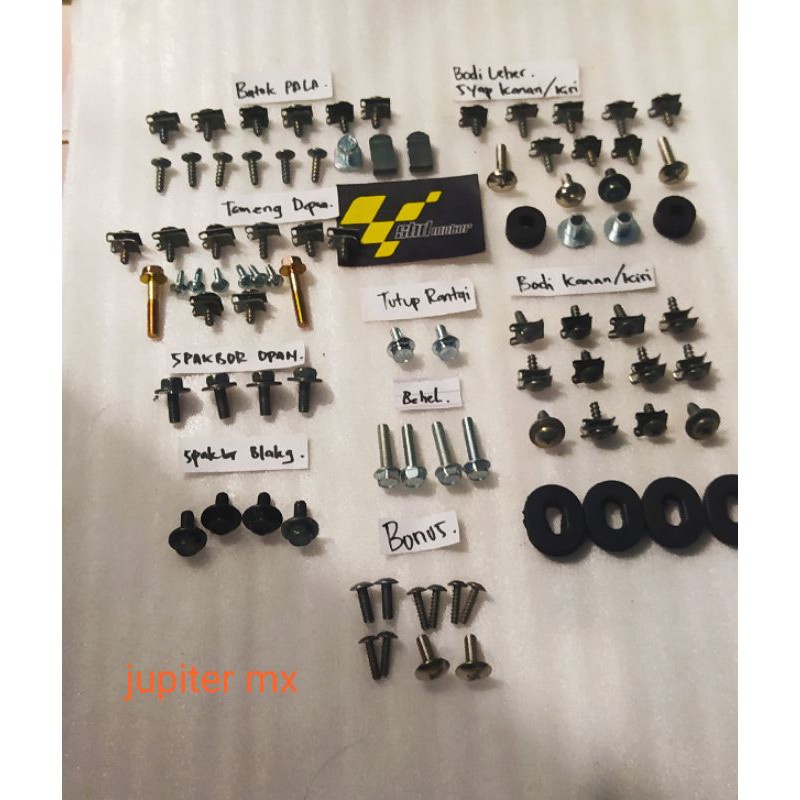 baut lengkap fulset body yamaha jupiter mx 135/baut full body jupiter mx