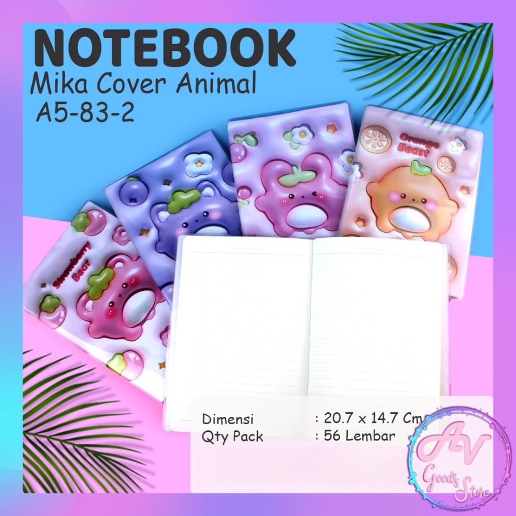 

Notebook Cover Mika A5 56lembar / Diary Book Mika Fancy Karakter Lucu A5 / Jurnal